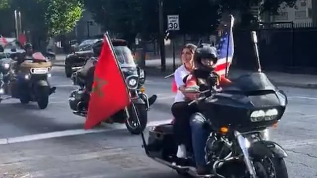Motorstoet van Marokkaanse fans arriveert in Atlanta voor WK-duel