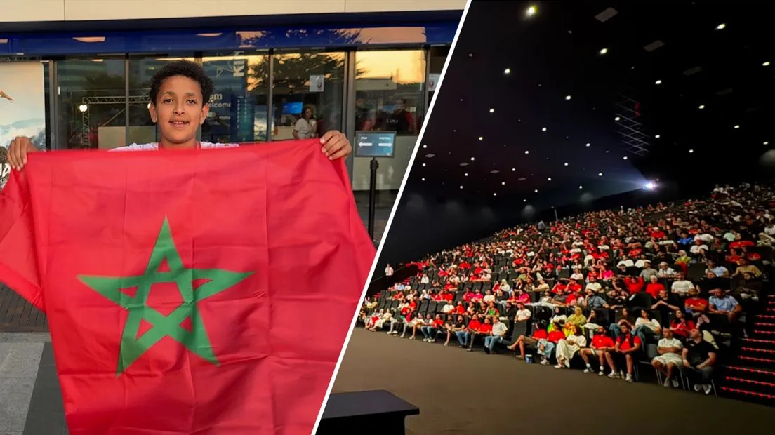 Marokkaanse supporters waren klaar voor de winst vanavond bij Kinepolis in Utrecht.