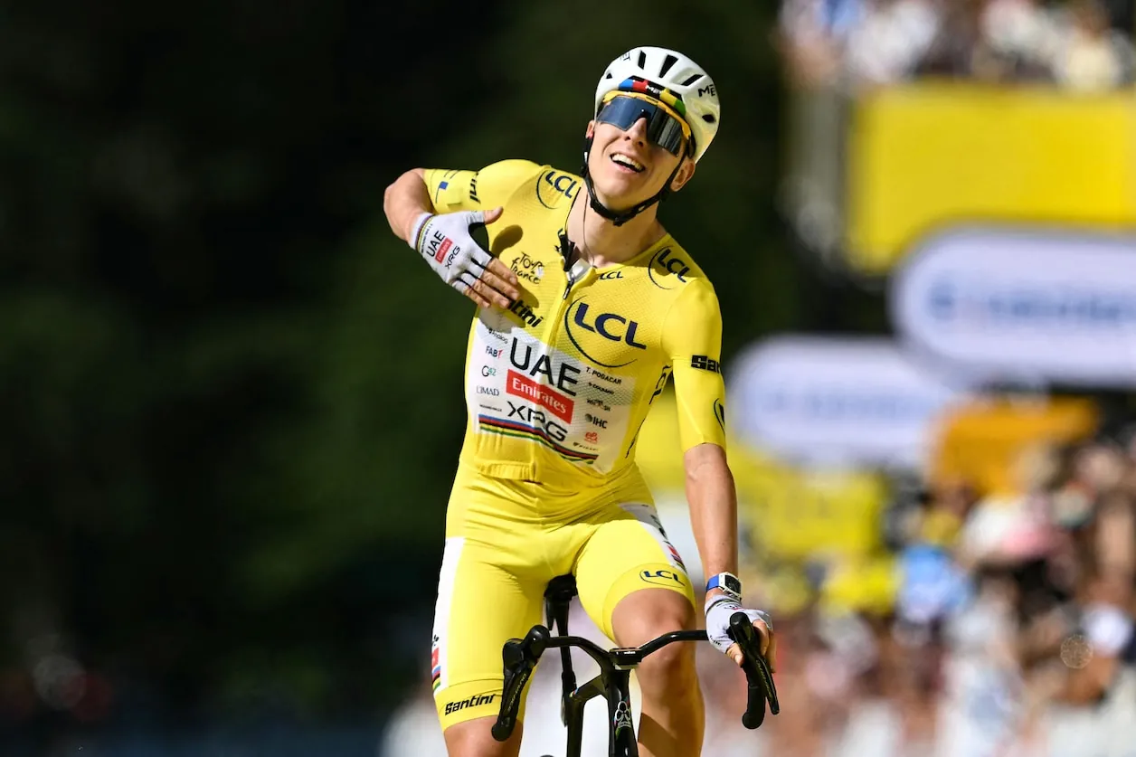 Tadej Pogacar boekt zijn derde ritzege deze Tour.© AFP